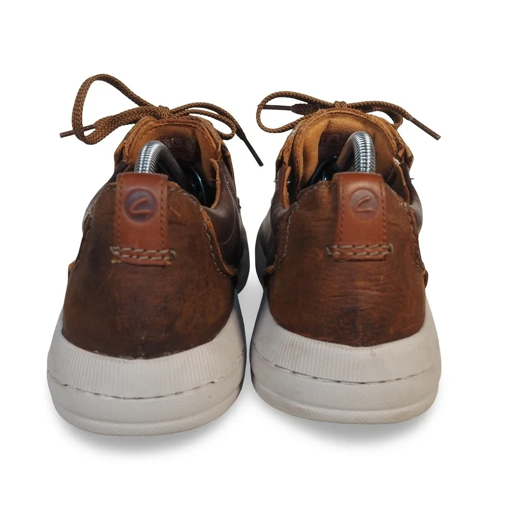 Clarks Driftway Low Wide Width Moc Toe Leather Sneakers Mens 9W Brown 26161391